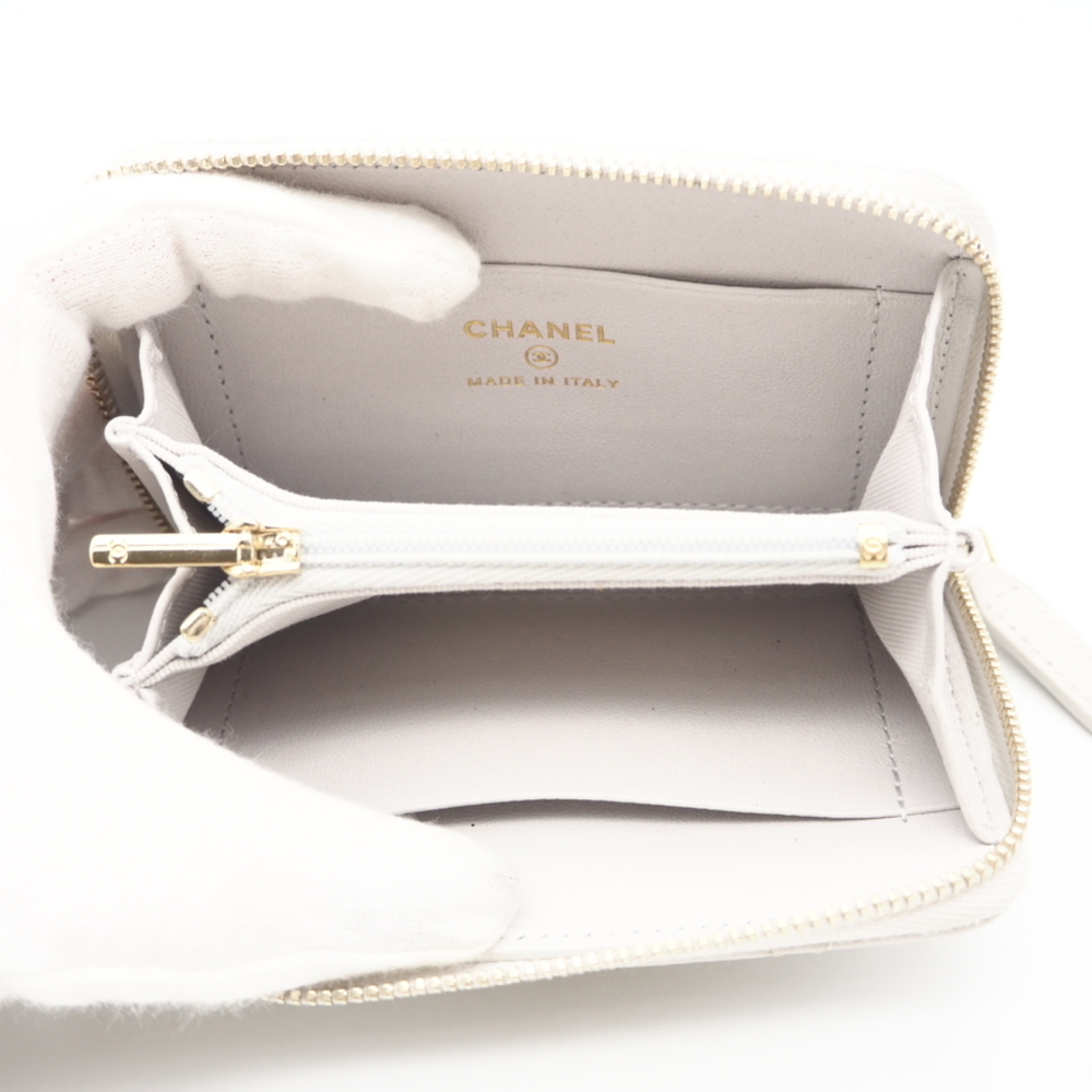 CHANEL Gray Lambskin Leather Wallet - Picture 10 of 13